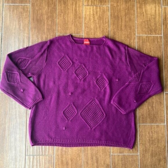 Olsen Sweaters - Vintage Magenta Cable Sweater
